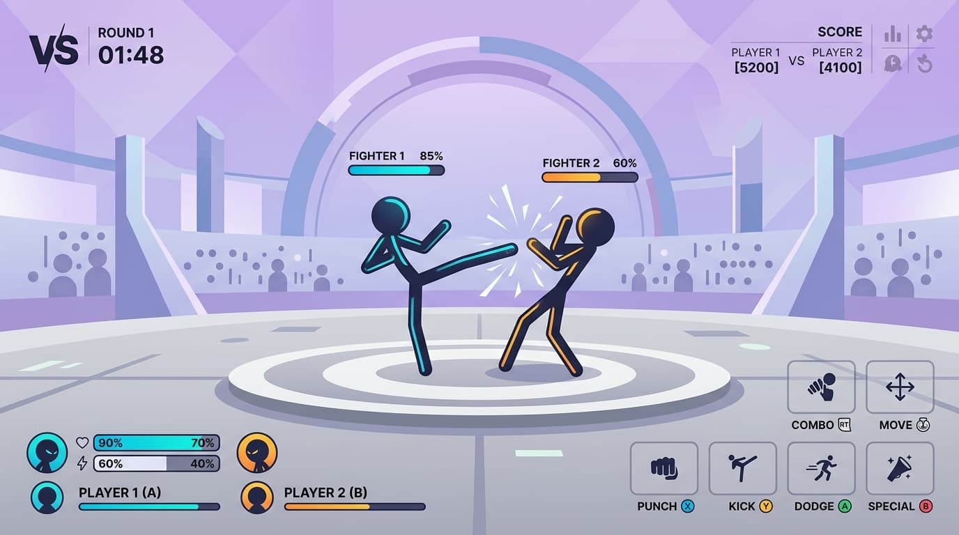 Stick Fighter Typing Arena 1v1 Battle